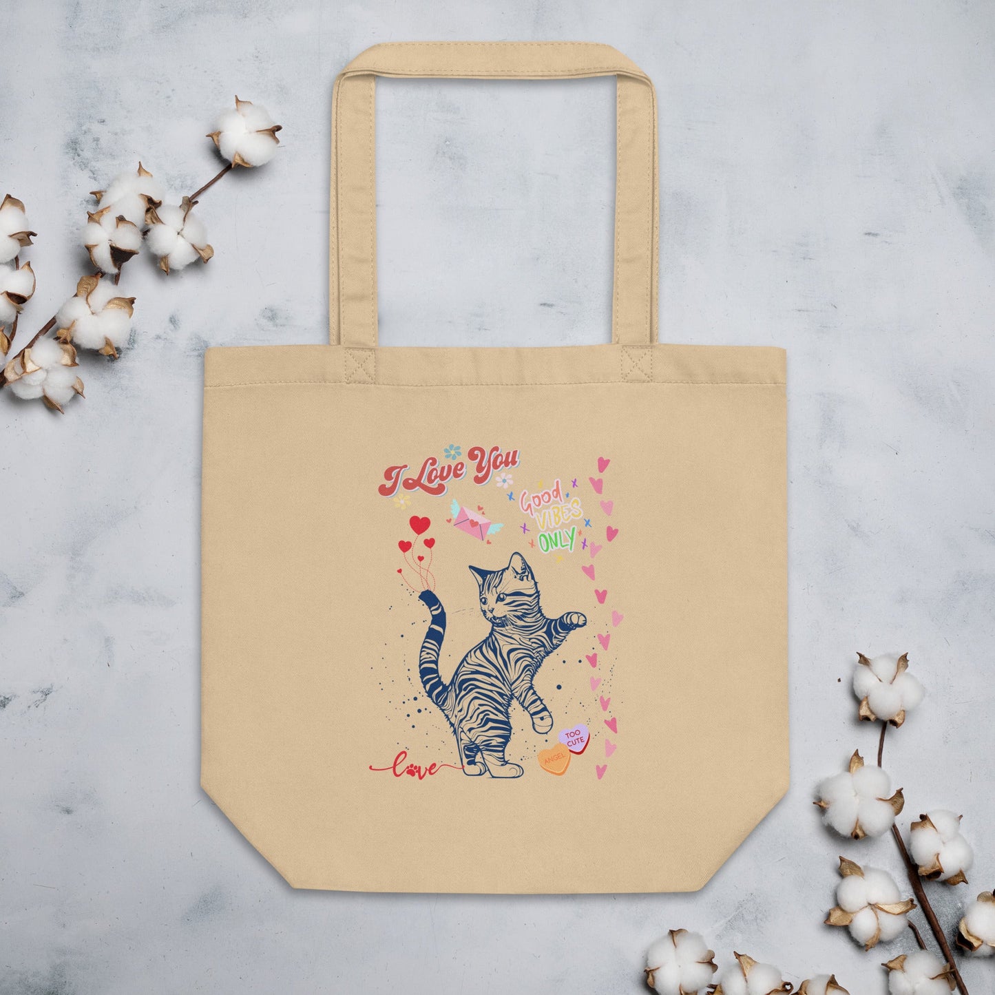 I Love You Eco Tote Bag - My Social Cat Bonafide Boutique LLCI Love You Eco Tote BagtoteMy Social Cat Bonafide Boutique LLCOysterbagcat