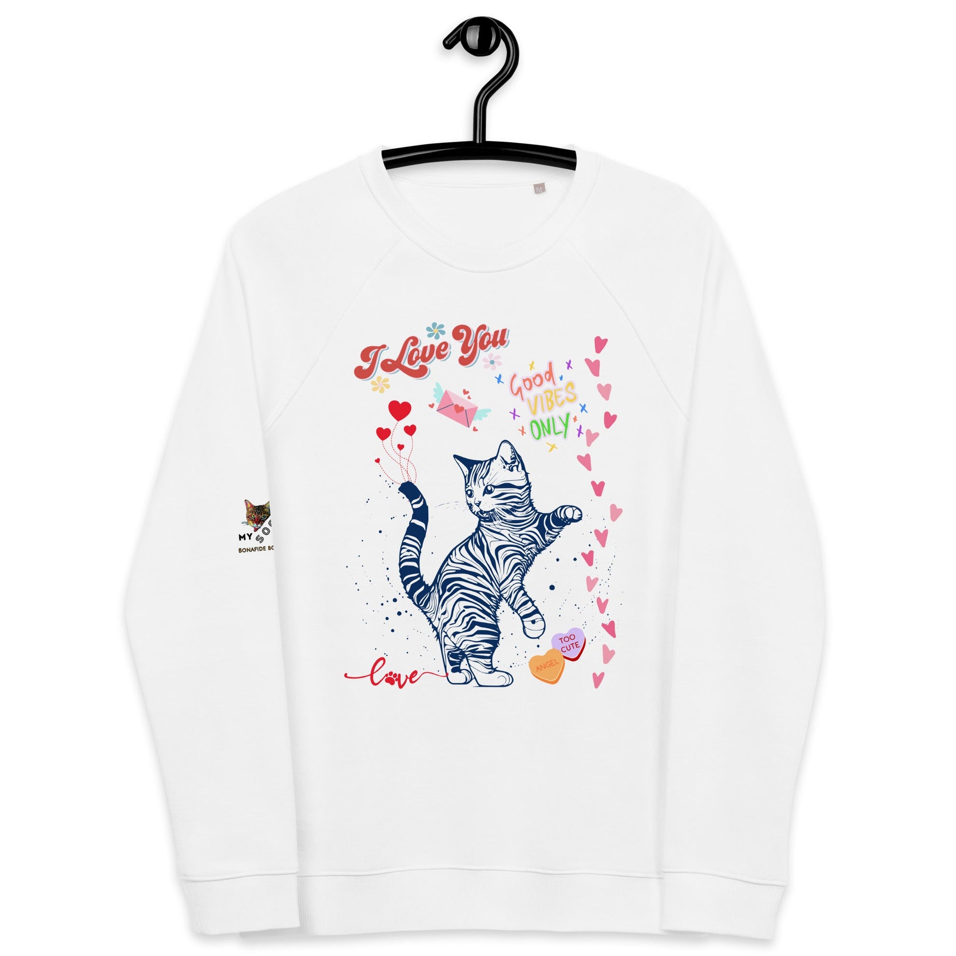 I Love You Unisex Organic Sweatshirt - My Social Cat Bonafide Boutique LLCI Love You Unisex Organic SweatshirtSweatshirtMy Social Cat Bonafide Boutique LLCWhiteXScatcotton