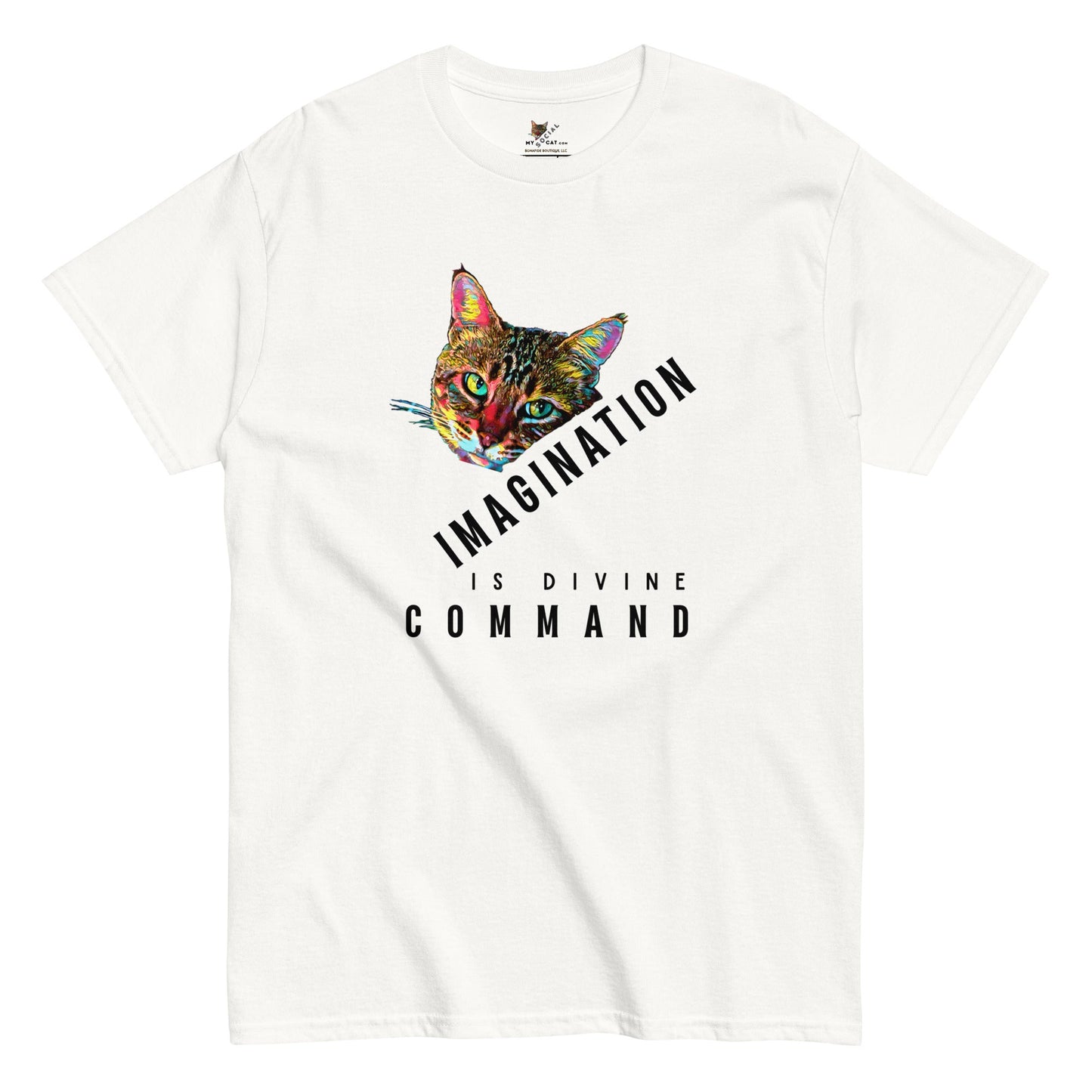 Imagination is Divine Command Unisex Classic Tee - My Social Cat Bonafide Boutique LLCImagination is Divine Command Unisex Classic TeeT-shirtMy Social Cat Bonafide Boutique LLCWhiteScatcommand