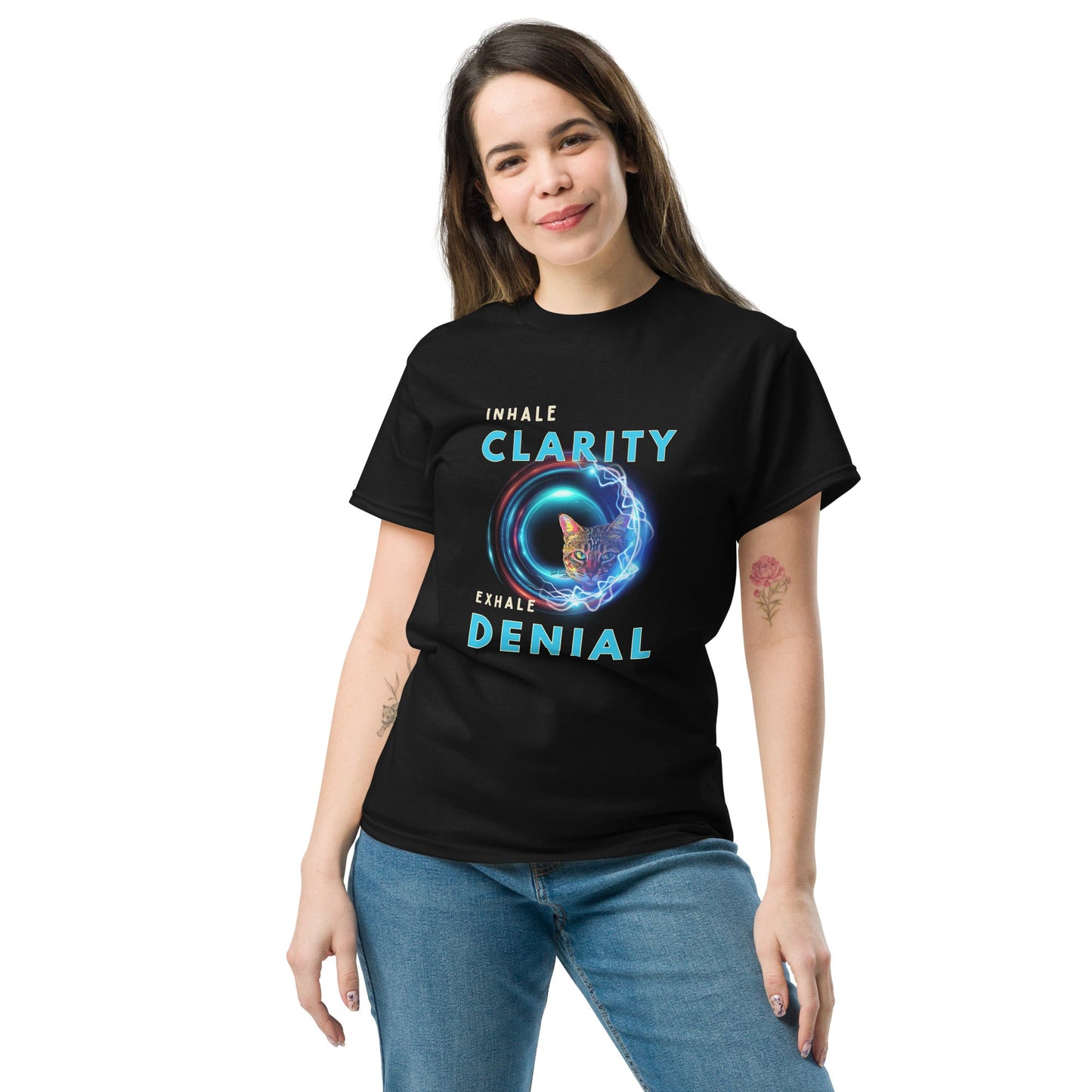 Inhale Clarity Exhale Denial Unisex Classic Tee - My Social Cat Bonafide Boutique LLCInhale Clarity Exhale Denial Unisex Classic TeeT-shirtMy Social Cat Bonafide Boutique LLCSclarityclassic