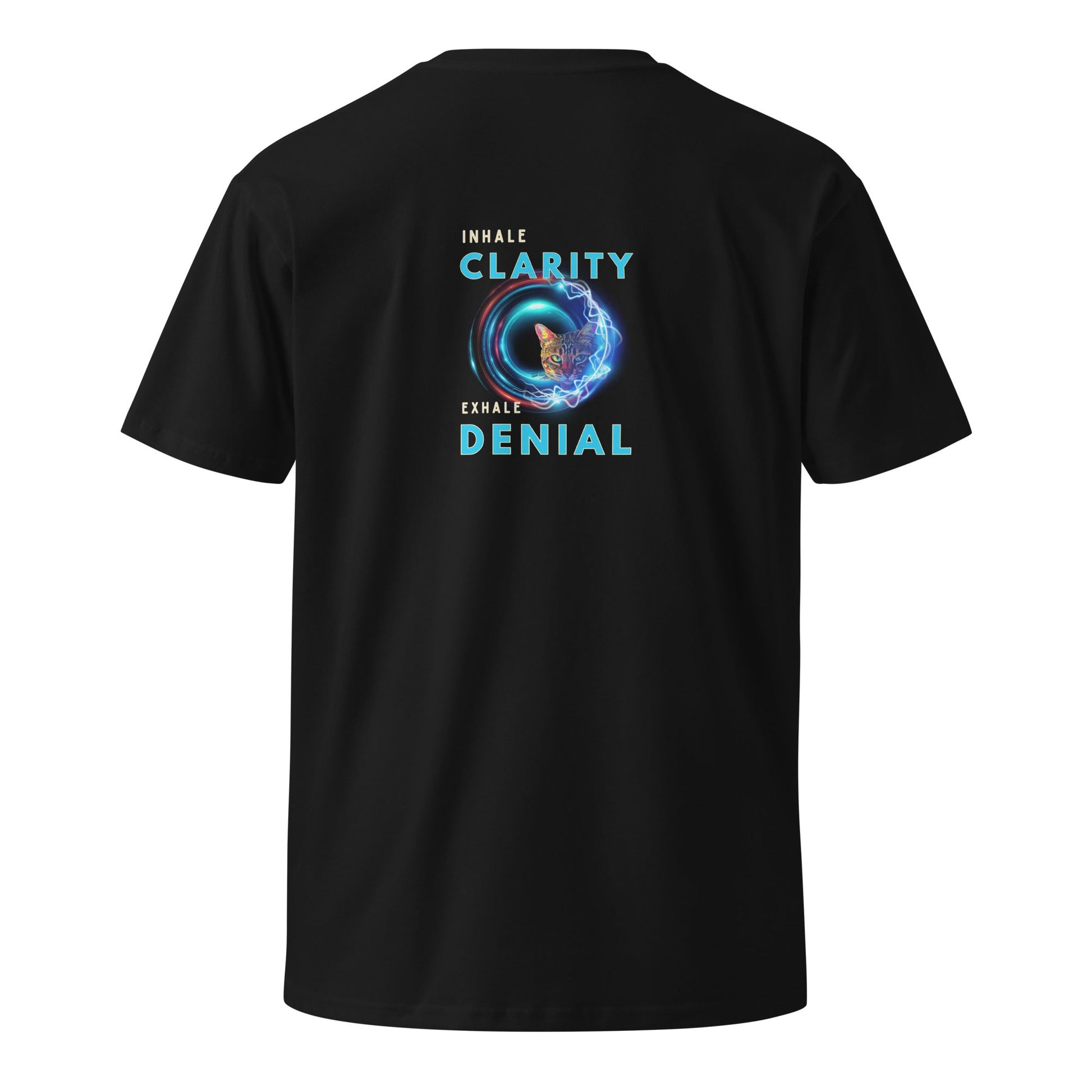 Inhale Clarity Exhale Denial Unisex Premium Tee - My Social Cat Bonafide Boutique LLCInhale Clarity Exhale Denial Unisex Premium TeeT-shirtMy Social Cat Bonafide Boutique LLCSclaritydenial