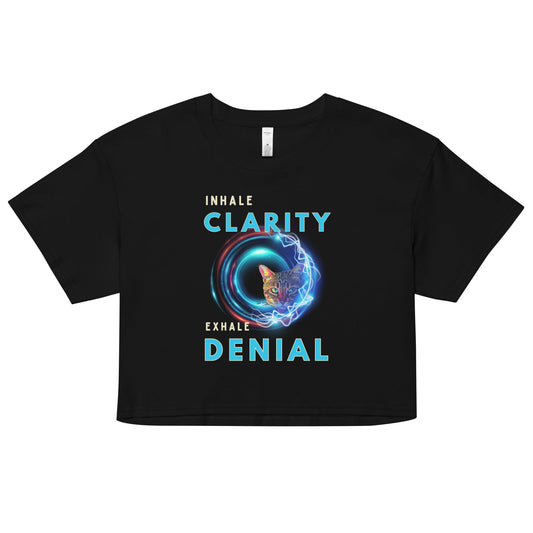Inhale Clarity Exhale Denial Women’s Crop Top - My Social Cat Bonafide Boutique LLCInhale Clarity Exhale Denial Women’s Crop TopT-shirtMy Social Cat Bonafide Boutique LLCXSclaritycrop