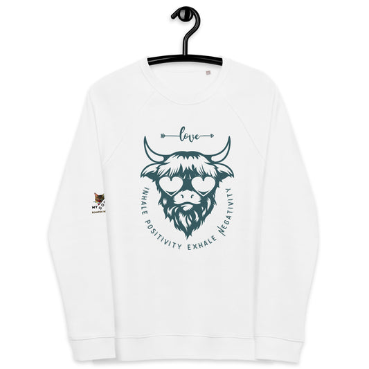 Inhale Positivity Plush Organic Sweatshirt - My Social Cat Bonafide Boutique LLCInhale Positivity Plush Organic SweatshirtSweatshirtMy Social Cat Bonafide Boutique LLCWhiteXSinhaleplush