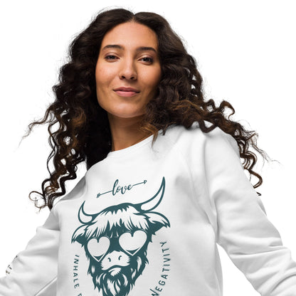 Inhale Positivity Plush Organic Sweatshirt - My Social Cat Bonafide Boutique LLCInhale Positivity Plush Organic SweatshirtSweatshirtMy Social Cat Bonafide Boutique LLCWhiteXSinhaleplush