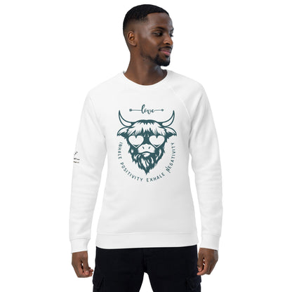 Inhale Positivity Plush Organic Sweatshirt - My Social Cat Bonafide Boutique LLCInhale Positivity Plush Organic SweatshirtSweatshirtMy Social Cat Bonafide Boutique LLCWhiteXSinhaleplush