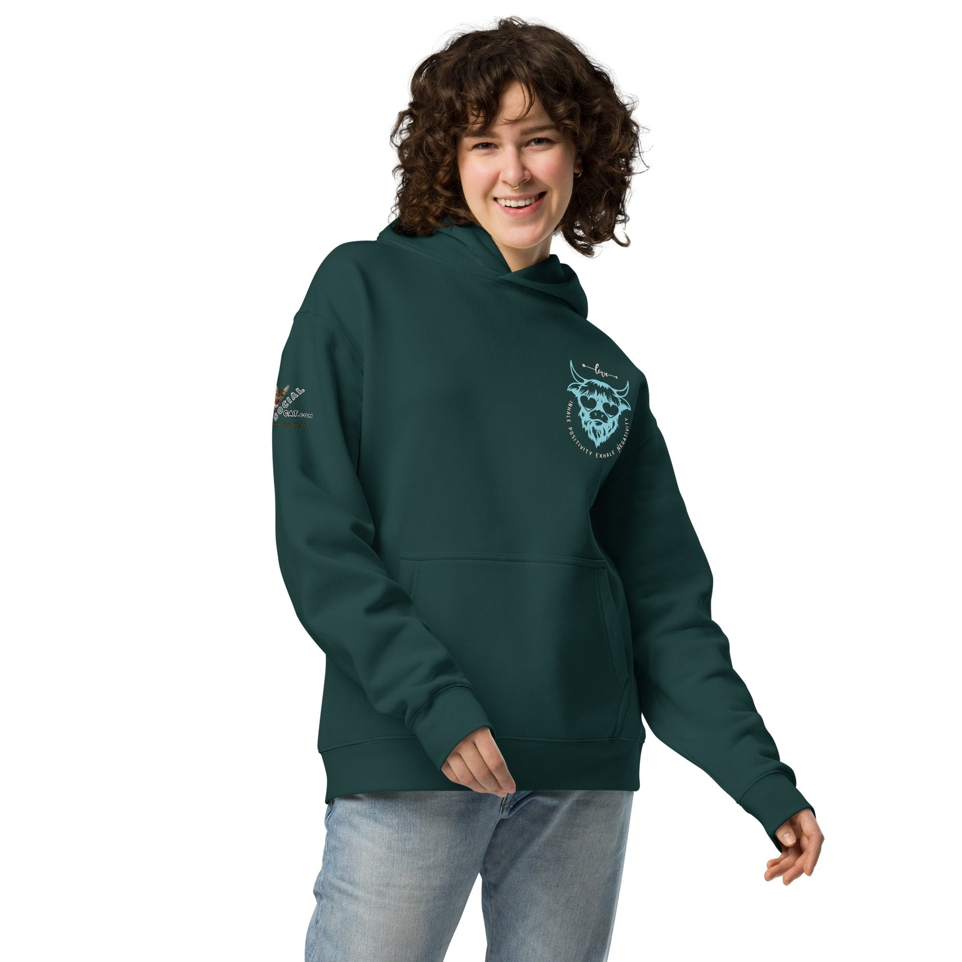 Inhale Positivity Unisex Plush Hoodie - My Social Cat Bonafide Boutique LLCInhale Positivity Unisex Plush HoodieHooded sweatshirtMy Social Cat Bonafide Boutique LLCBlackSbuffalohoodie