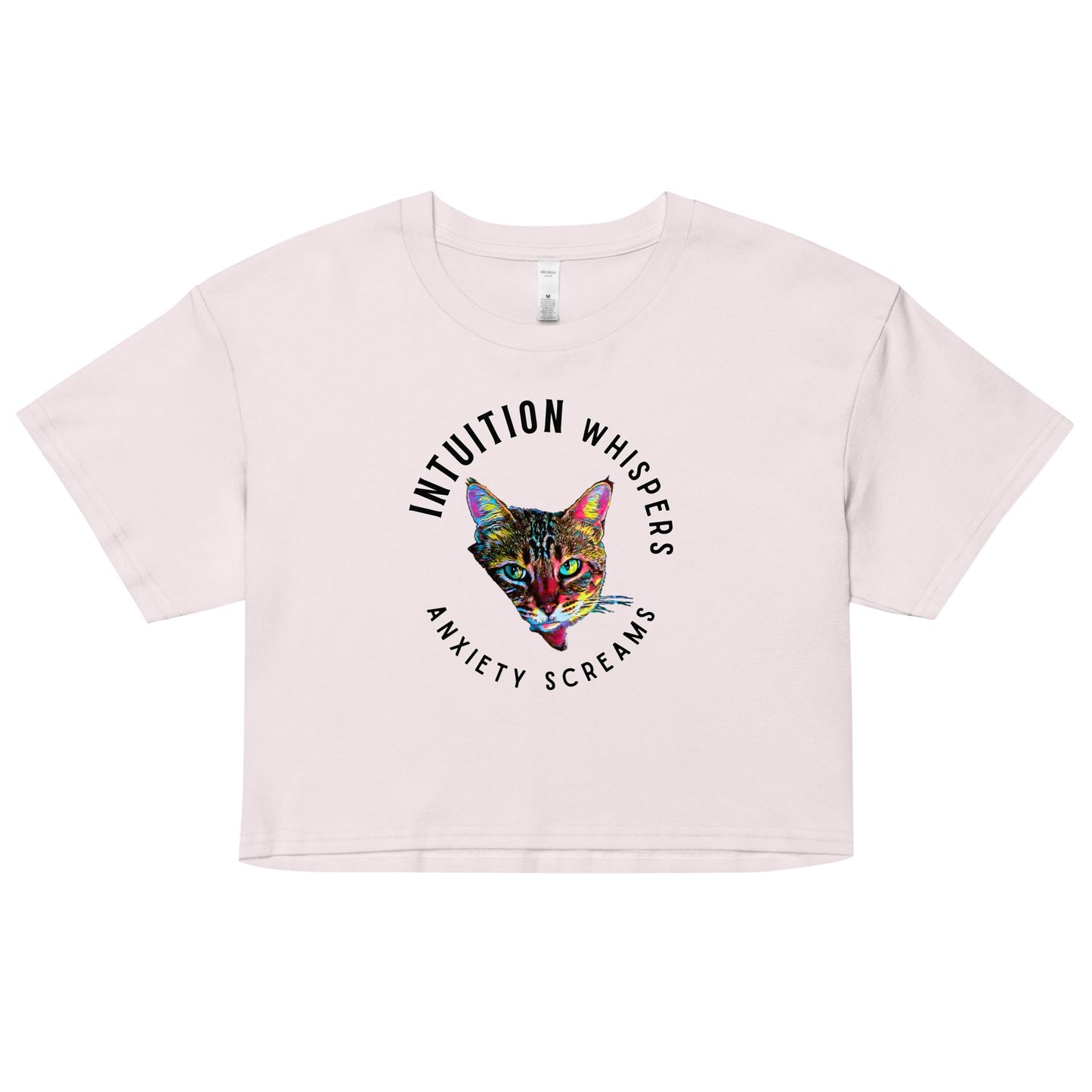 Intuition Whispers Anxiety Screams Women’s Crop Top - My Social Cat Bonafide Boutique LLCIntuition Whispers Anxiety Screams Women’s Crop Topcrop topMy Social Cat Bonafide Boutique LLCOrchidXSanxietycat