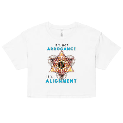 It's Not Arrogance It's Alignment Women’s Crop Top - My Social Cat Bonafide Boutique LLCIt's Not Arrogance It's Alignment Women’s Crop TopT-shirtMy Social Cat Bonafide Boutique LLCWhiteXSalignmentarrogance
