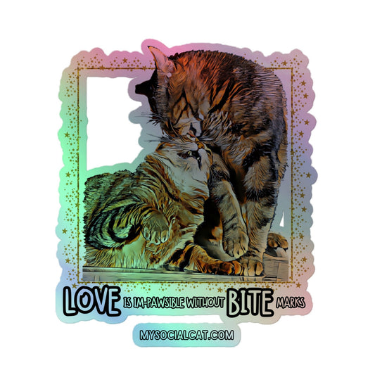 Love Is Im-Pawsible Holographic Stickers