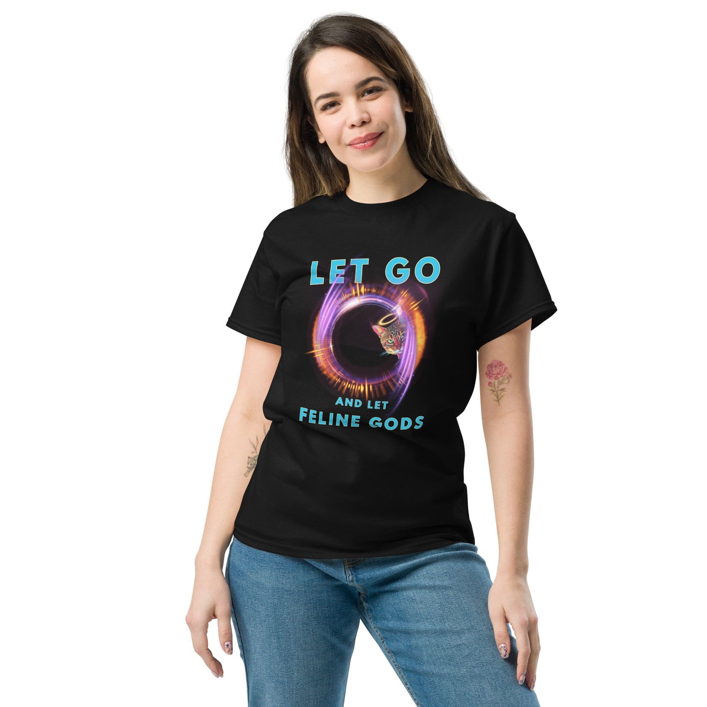 Let Go and Let Feline Gods Unisex Classic Tee - My Social Cat Bonafide Boutique LLCLet Go and Let Feline Gods Unisex Classic TeeT-shirtMy Social Cat Bonafide Boutique LLCSfelinego