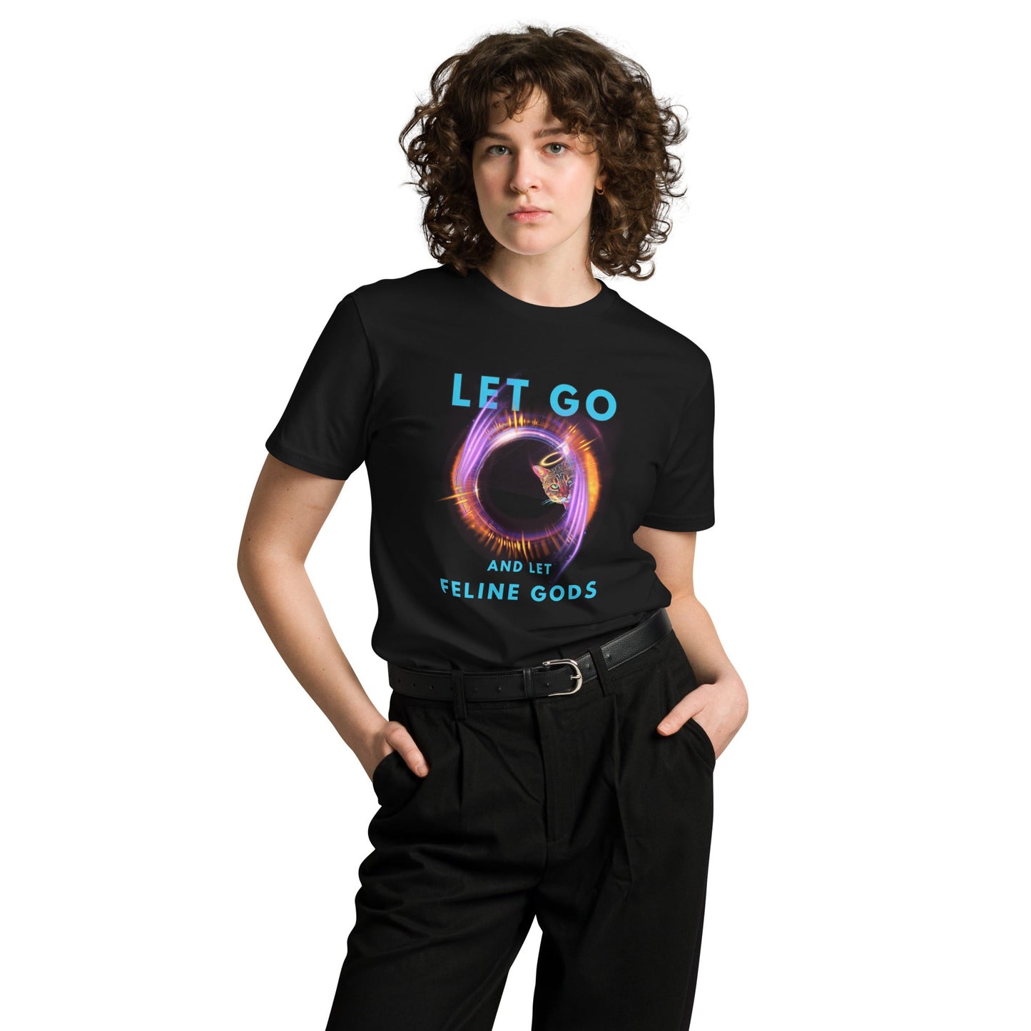 Let Go and Let Feline Gods Unisex Premium Tee - My Social Cat Bonafide Boutique LLCLet Go and Let Feline Gods Unisex Premium TeeT-shirtMy Social Cat Bonafide Boutique LLCBlackSauthenticcotton