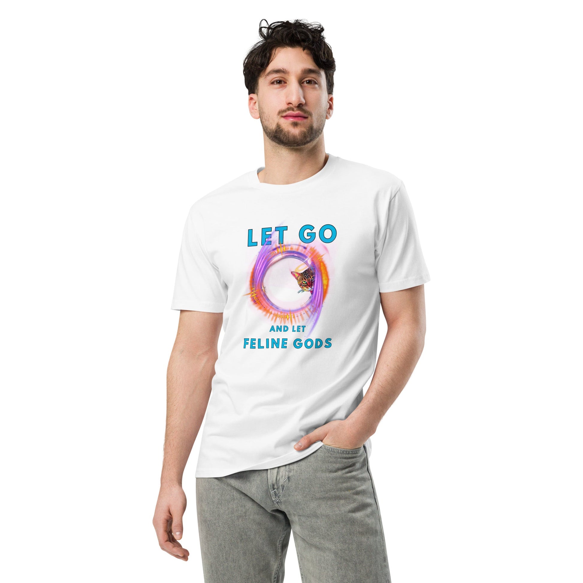 Let Go and Let Feline Gods Unisex Premium Tee - My Social Cat Bonafide Boutique LLCLet Go and Let Feline Gods Unisex Premium TeeT-shirtMy Social Cat Bonafide Boutique LLCBlackSauthenticcotton