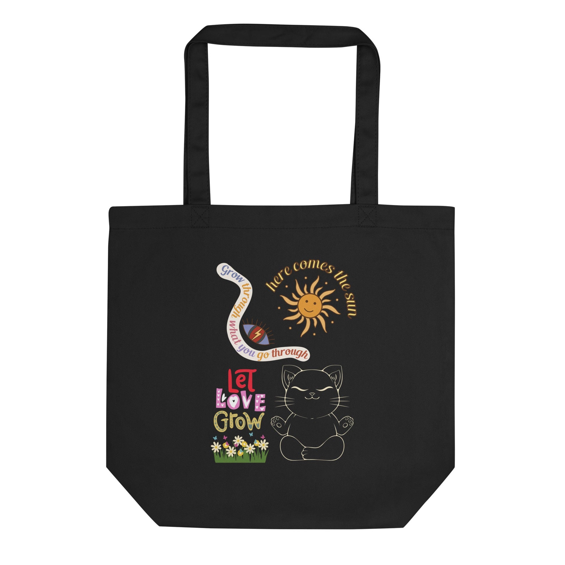 Let Love Grow Eco Tote Bag - My Social Cat Bonafide Boutique LLCLet Love Grow Eco Tote BagtoteMy Social Cat Bonafide Boutique LLCBlackbagcats