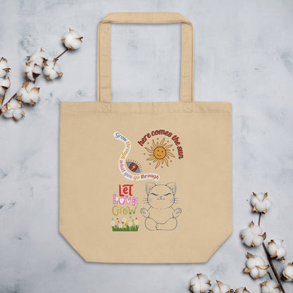 Let Love Grow Eco Tote Bag - My Social Cat Bonafide Boutique LLCLet Love Grow Eco Tote BagtoteMy Social Cat Bonafide Boutique LLCOysterbagcats