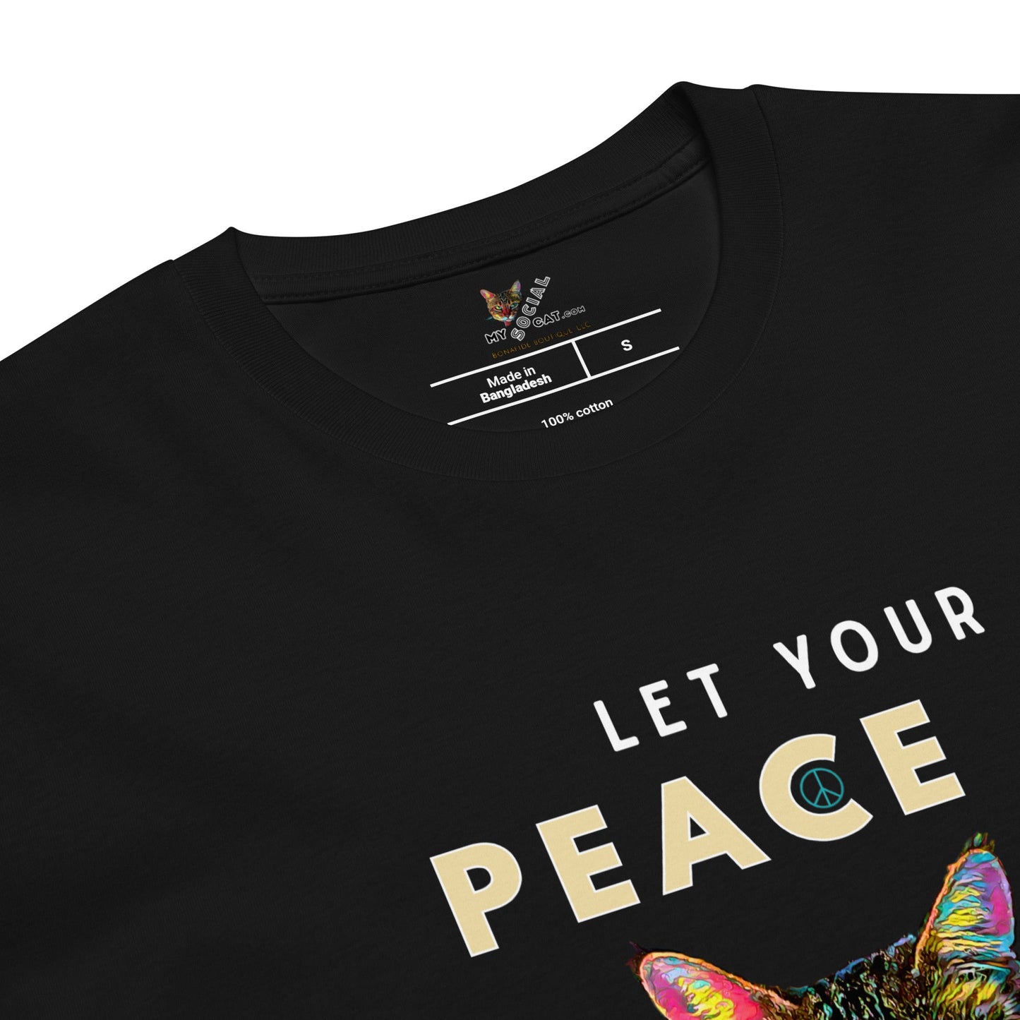Let Your Peace be Louder than Chaos Unisex Premium Tee - My Social Cat Bonafide Boutique LLCLet Your Peace be Louder than Chaos Unisex Premium TeeT-shirtMy Social Cat Bonafide Boutique LLCScatchaos