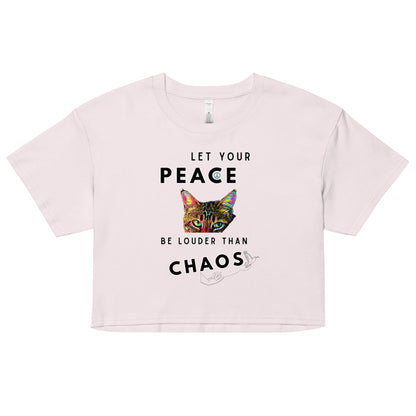 Let Your Peace be Louder than Chaos Women’s Crop Top - My Social Cat Bonafide Boutique LLCLet Your Peace be Louder than Chaos Women’s Crop Topcrop topMy Social Cat Bonafide Boutique LLCOrchidXScatchaos