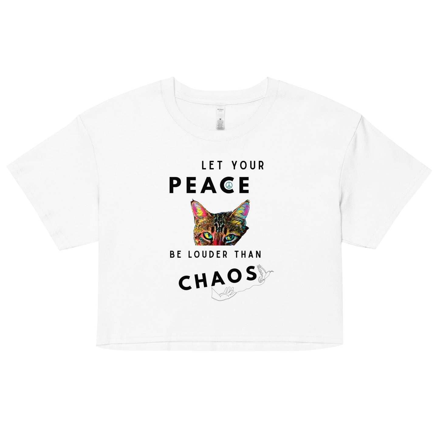 Let Your Peace be Louder than Chaos Women’s Crop Top - My Social Cat Bonafide Boutique LLCLet Your Peace be Louder than Chaos Women’s Crop Topcrop topMy Social Cat Bonafide Boutique LLCWhiteXScatchaos