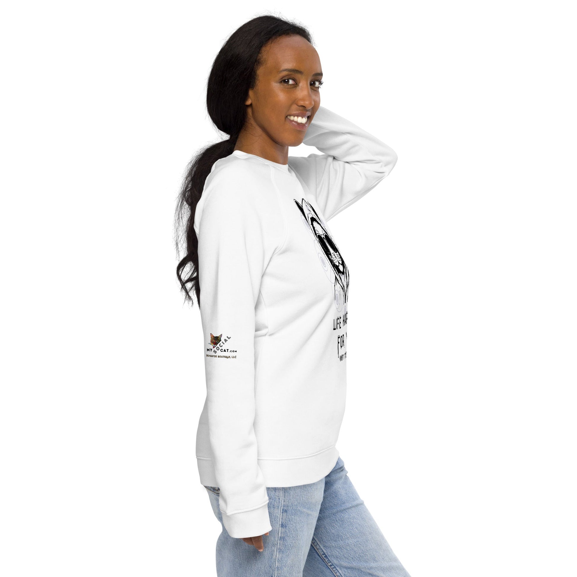 Life Happens For You Plush Organic Sweatshirt - My Social Cat Bonafide Boutique LLCLife Happens For You Plush Organic SweatshirtSweatshirtMy Social Cat Bonafide Boutique LLCXScathappens