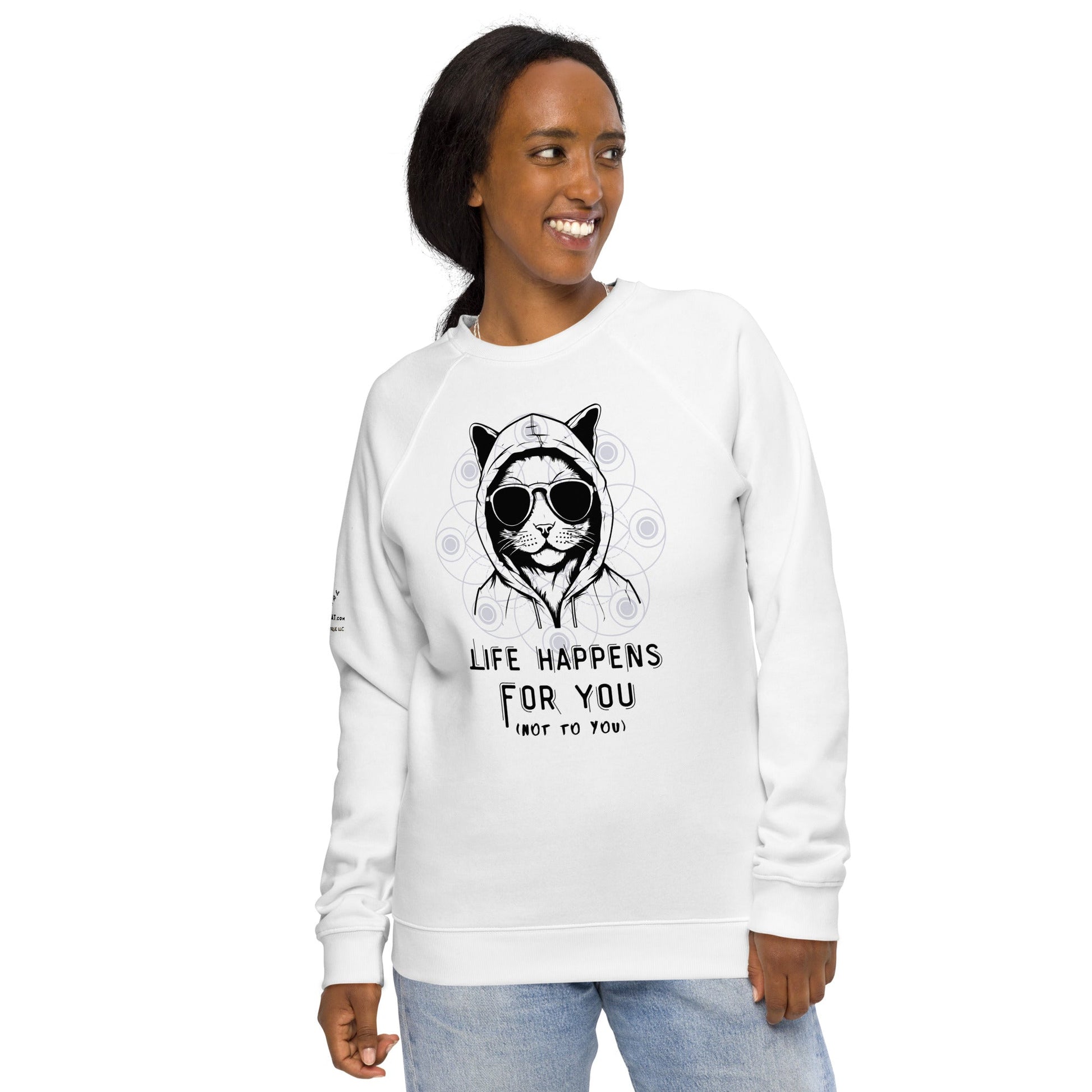 Life Happens For You Plush Organic Sweatshirt - My Social Cat Bonafide Boutique LLCLife Happens For You Plush Organic SweatshirtSweatshirtMy Social Cat Bonafide Boutique LLCXScathappens