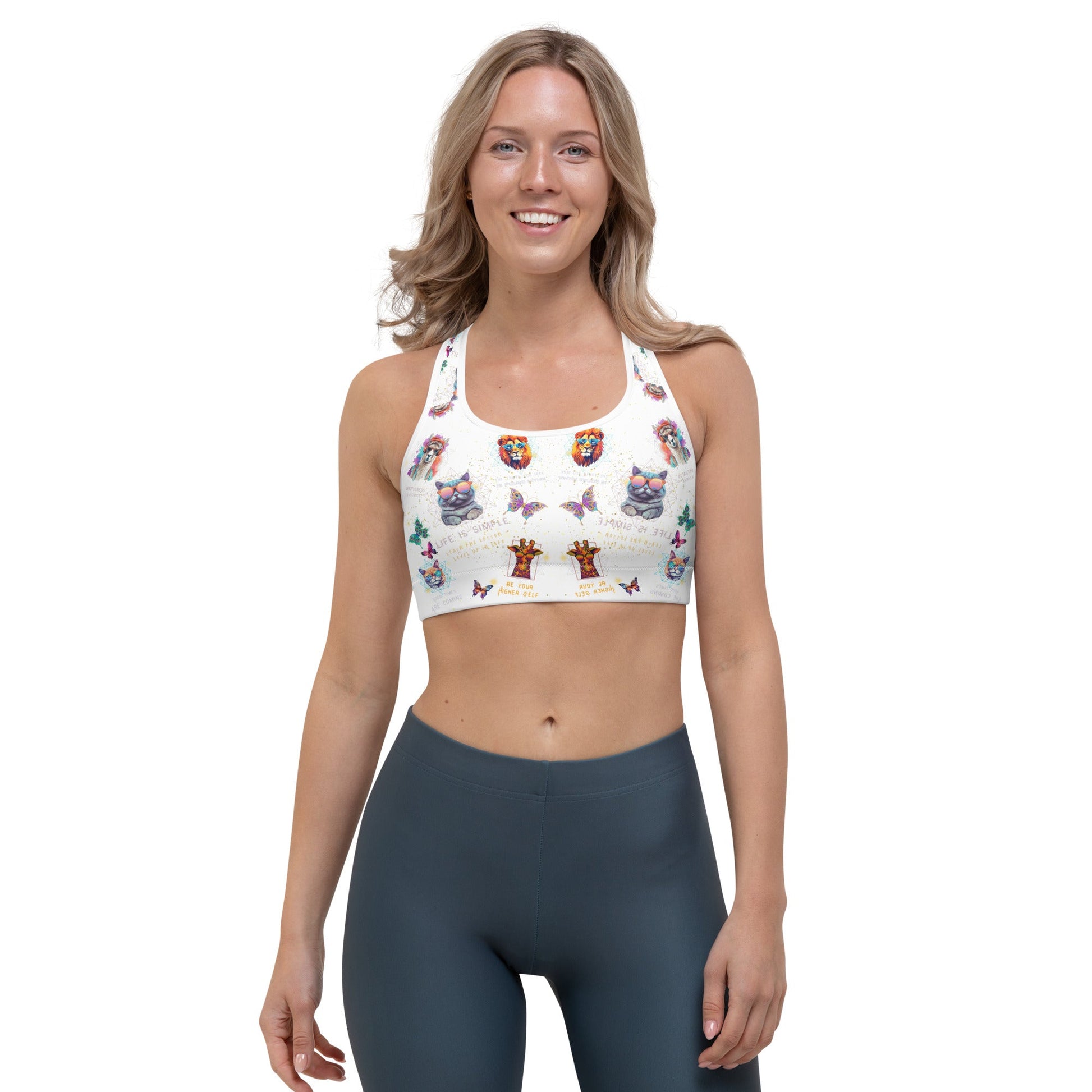 Life is Simple All Over Print Sports Bra - My Social Cat Bonafide Boutique LLCLife is Simple All Over Print Sports BraSports BraMy Social Cat Bonafide Boutique LLCWhiteXSbracat