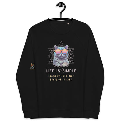 Life is Simple Plush Organic Sweatshirt - My Social Cat Bonafide Boutique LLCLife is Simple Plush Organic SweatshirtSweatshirtMy Social Cat Bonafide Boutique LLCBlackXSlifeorganic