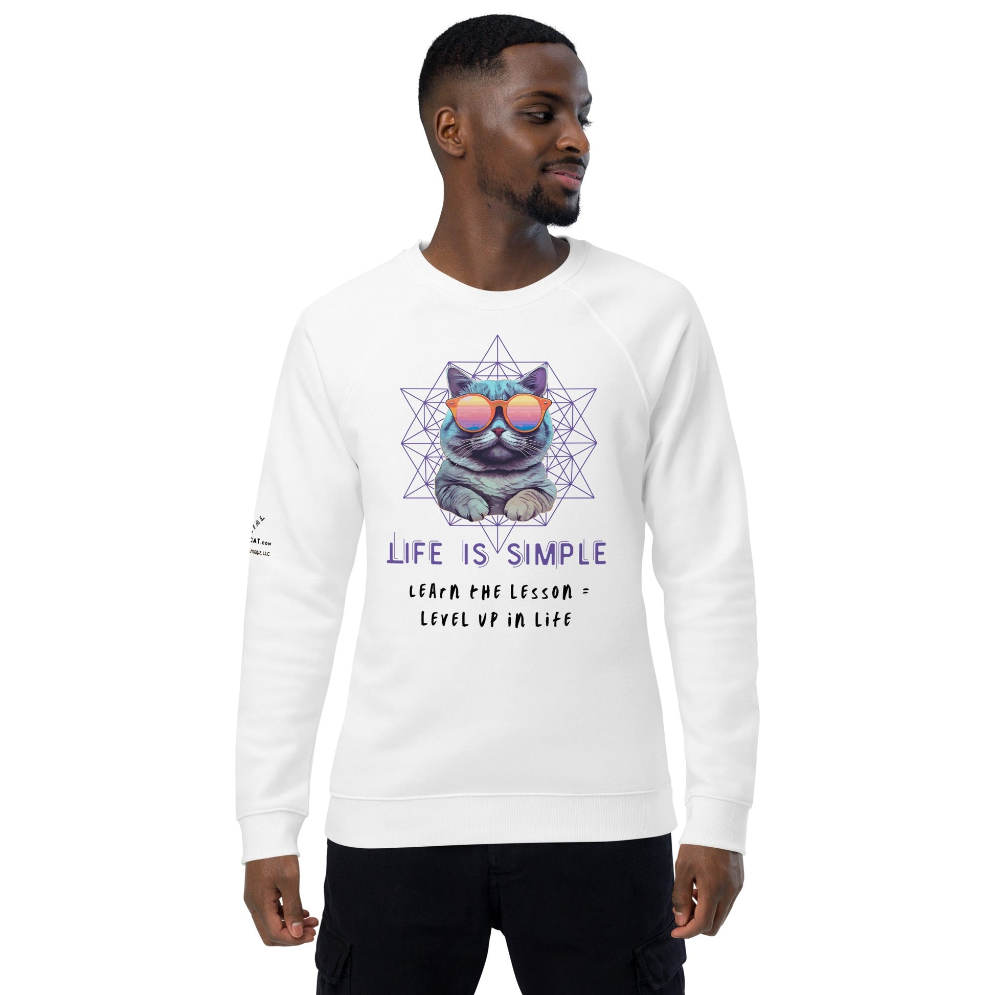 Life is Simple Plush Organic Sweatshirt - My Social Cat Bonafide Boutique LLCLife is Simple Plush Organic SweatshirtSweatshirtMy Social Cat Bonafide Boutique LLCWhiteXSlifeorganic