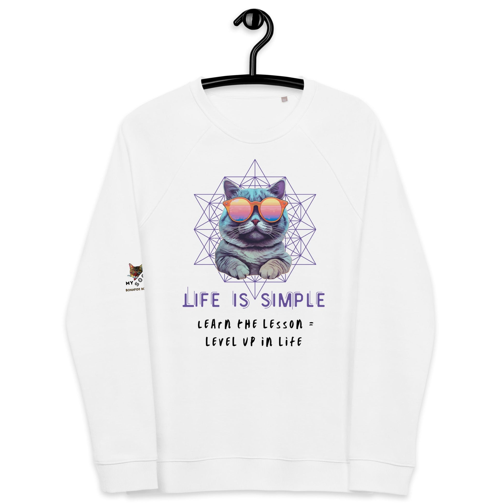 Life is Simple Plush Organic Sweatshirt - My Social Cat Bonafide Boutique LLCLife is Simple Plush Organic SweatshirtSweatshirtMy Social Cat Bonafide Boutique LLCWhiteXSlifeorganic