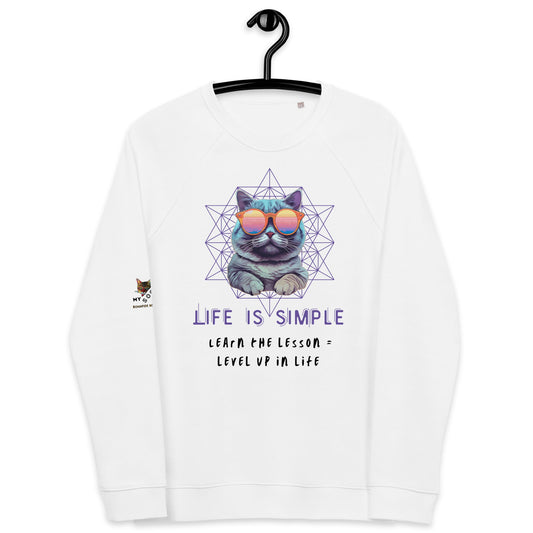 Life is Simple Plush Organic Sweatshirt - My Social Cat Bonafide Boutique LLCLife is Simple Plush Organic SweatshirtSweatshirtMy Social Cat Bonafide Boutique LLCWhiteXSlifeorganic