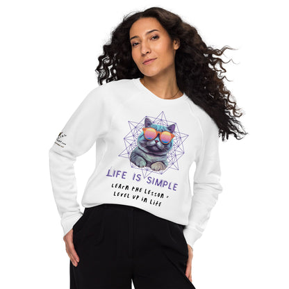 Life is Simple Plush Organic Sweatshirt - My Social Cat Bonafide Boutique LLCLife is Simple Plush Organic SweatshirtSweatshirtMy Social Cat Bonafide Boutique LLCWhiteXSlifeorganic
