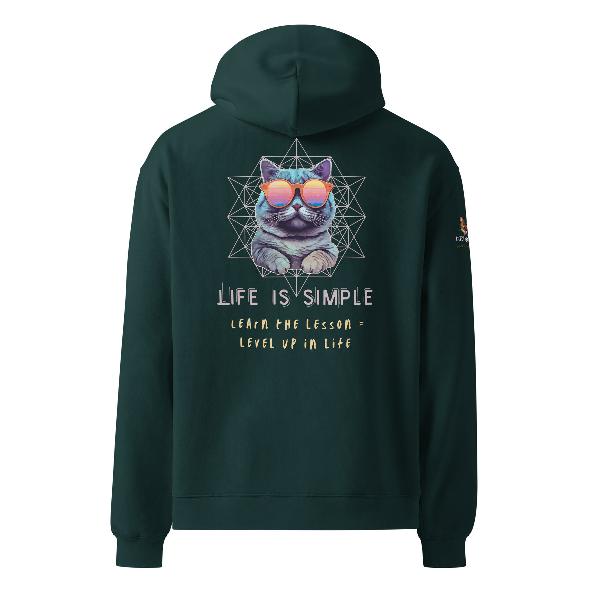 Life is Simple Unisex Plush Hoodie - My Social Cat Bonafide Boutique LLCLife is Simple Unisex Plush HoodieHooded sweatshirtMy Social Cat Bonafide Boutique LLCPine GreenShoodielife