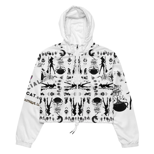 Make Your Own Magic Women’s Cropped Windbreaker (white) - My Social Cat Bonafide Boutique LLCMake Your Own Magic Women’s Cropped Windbreaker (white)WindbreakerMy Social Cat Bonafide Boutique LLCXSallbreaker