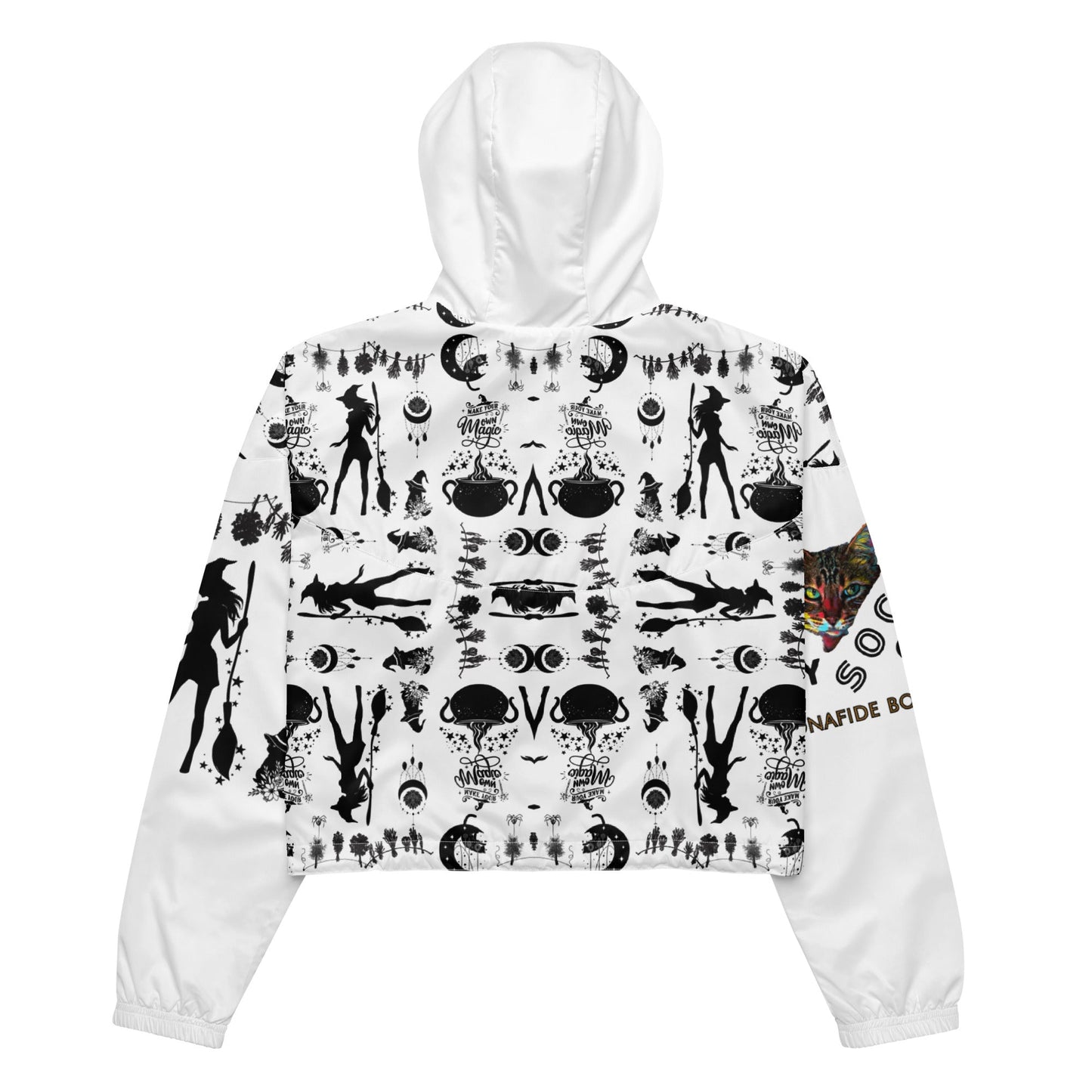 Make Your Own Magic Women’s Cropped Windbreaker (white) - My Social Cat Bonafide Boutique LLCMake Your Own Magic Women’s Cropped Windbreaker (white)WindbreakerMy Social Cat Bonafide Boutique LLCXSallbreaker