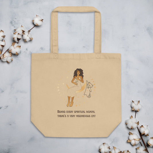 Mischievous Cat Eco Tote Bag - My Social Cat Bonafide Boutique LLCMischievous Cat Eco Tote BagtoteMy Social Cat Bonafide Boutique LLCOysterbagcat