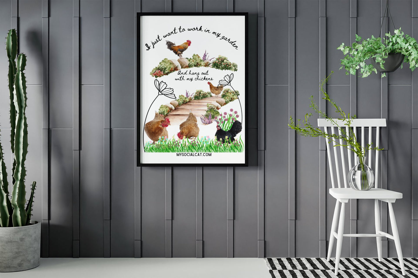 Work In My Garden Framed Poster