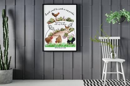 Work In My Garden Framed Poster