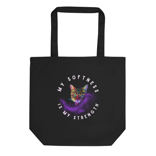 My Softness Is My Strength Eco Organic Cotton Tote Bag - My Social Cat Bonafide Boutique LLC   