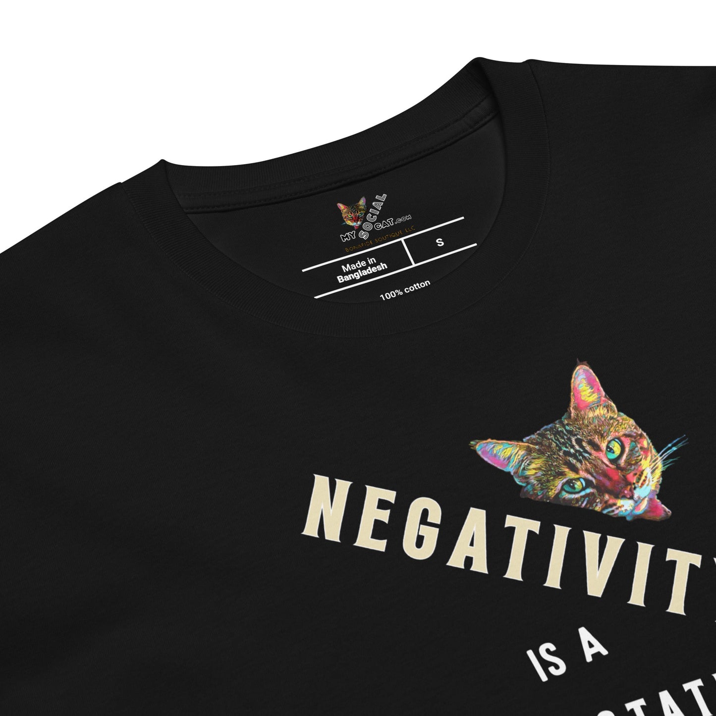 Negativity Block Unisex Premium Tee - My Social Cat Bonafide Boutique LLCNegativity Block Unisex Premium TeeT-shirtMy Social Cat Bonafide Boutique LLCSblockcat