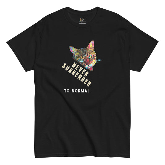 Never Surrender to Normal Unisex Classic Tee - My Social Cat Bonafide Boutique LLCNever Surrender to Normal Unisex Classic TeeT-shirtMy Social Cat Bonafide Boutique LLCScatnever