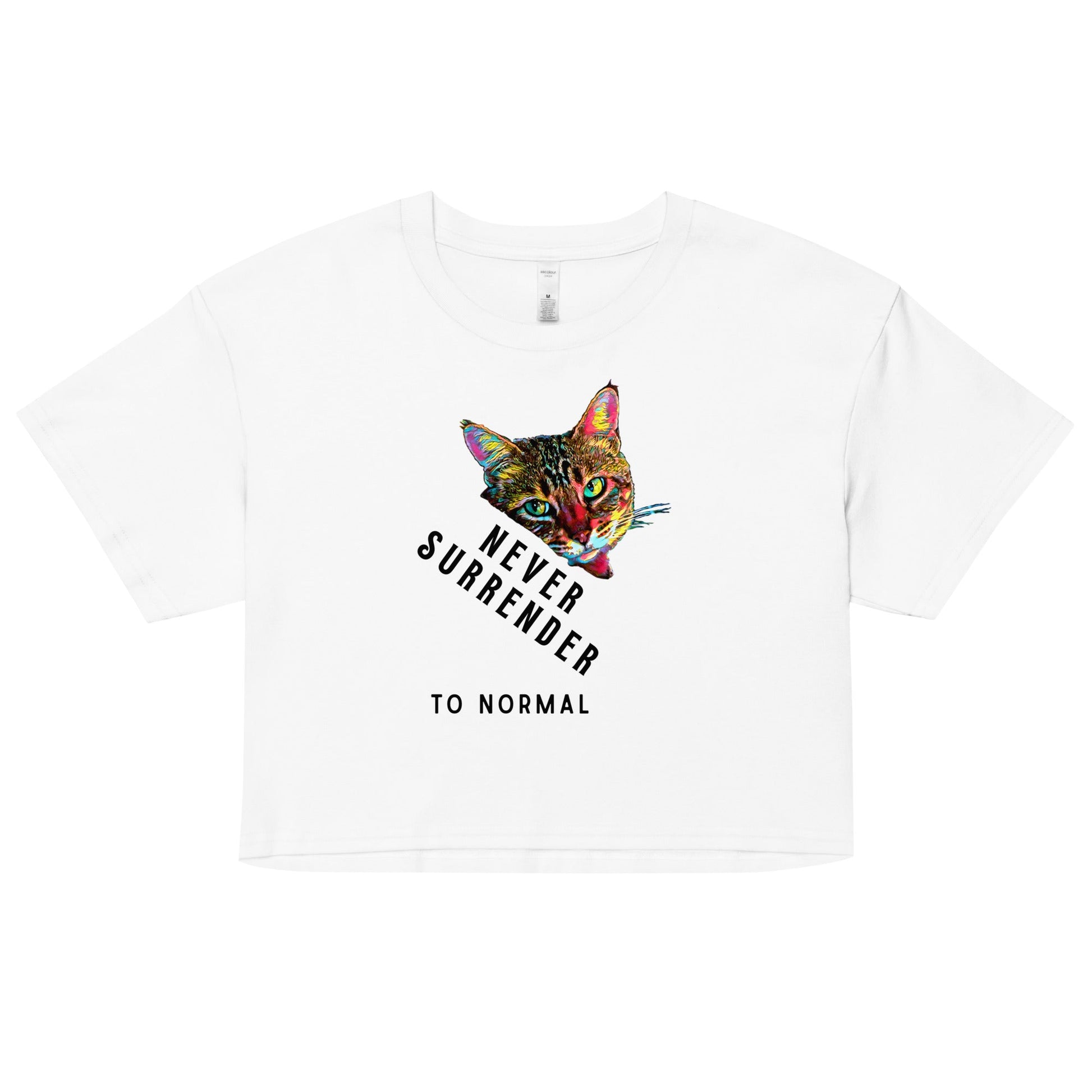 Never Surrender to Normal Women’s Crop Top - My Social Cat Bonafide Boutique LLCNever Surrender to Normal Women’s Crop Topcrop topMy Social Cat Bonafide Boutique LLCWhiteXScatcrop