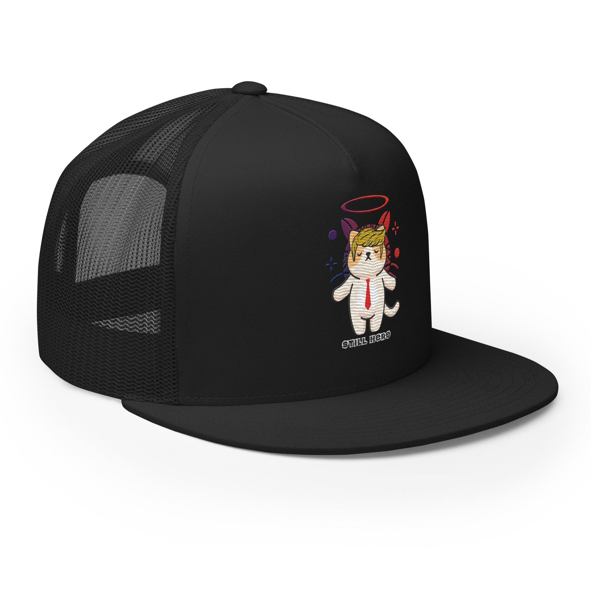 New!! Still Here Embroidered Trucker Cap - My Social Cat Bonafide Boutique LLCNew!! Still Here Embroidered Trucker CapHatMy Social Cat Bonafide Boutique LLCBlackcaphat