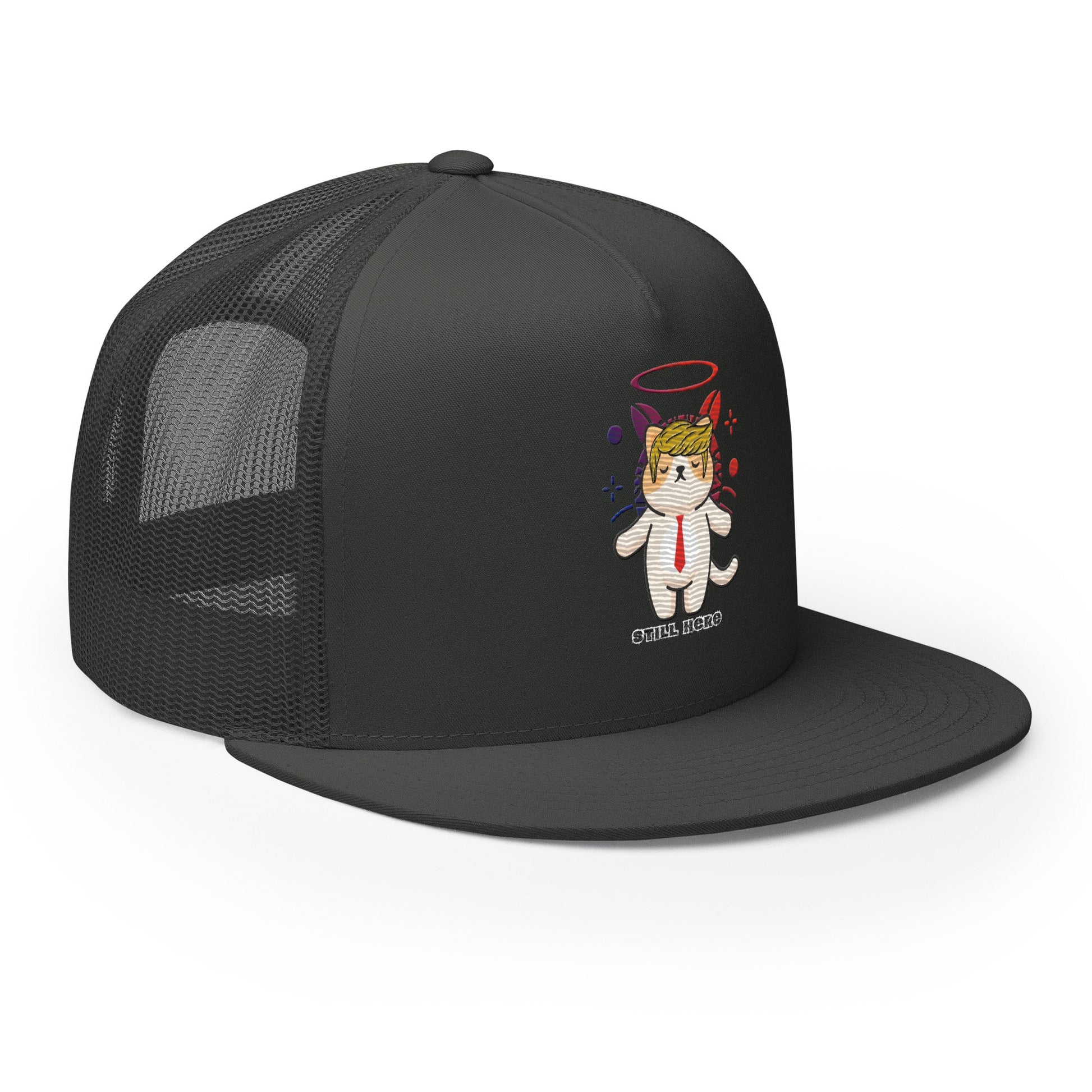 New!! Still Here Embroidered Trucker Cap - My Social Cat Bonafide Boutique LLCNew!! Still Here Embroidered Trucker CapHatMy Social Cat Bonafide Boutique LLCCharcoalcaphat