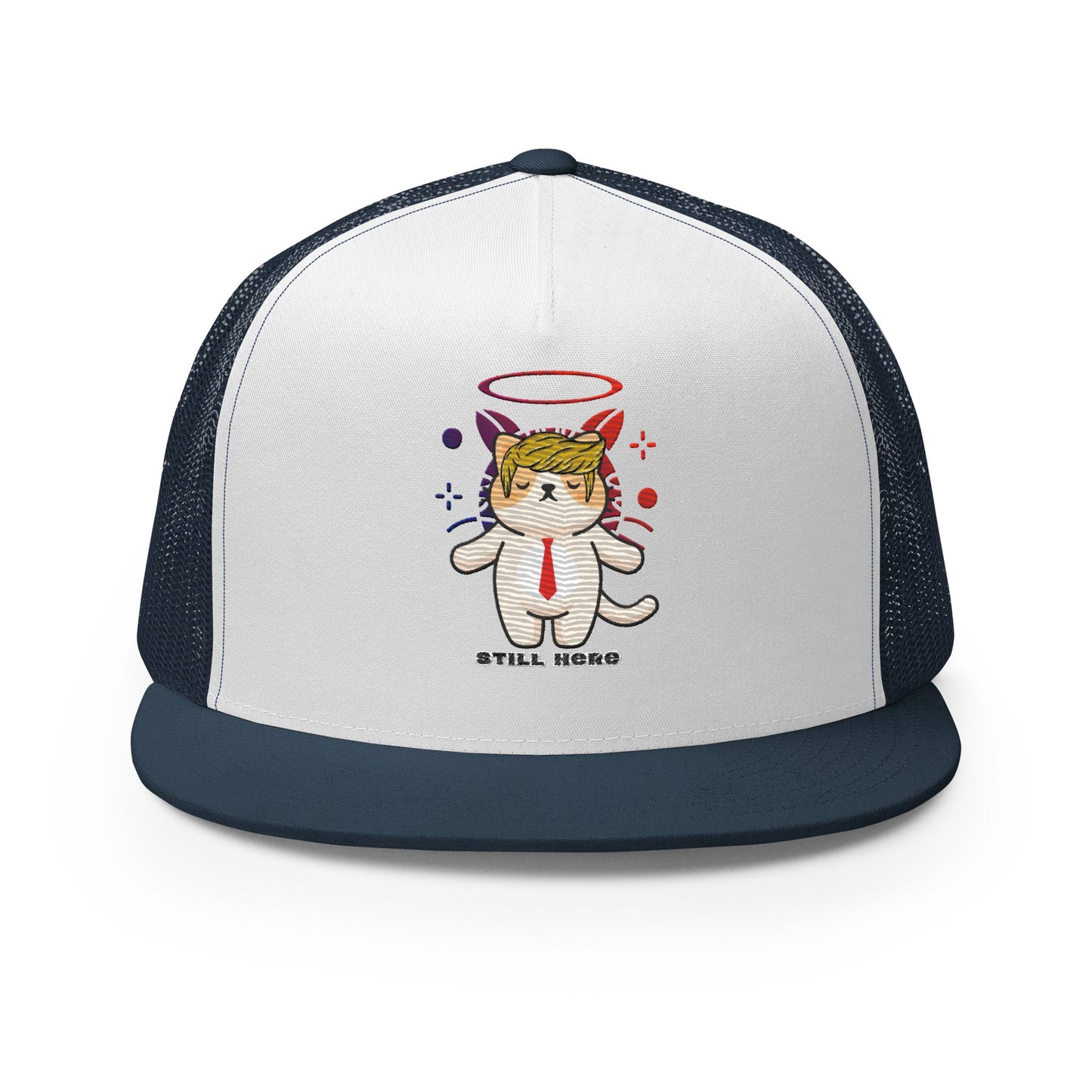 New!! Still Here Embroidered Trucker Cap - My Social Cat Bonafide Boutique LLCNew!! Still Here Embroidered Trucker CapHatMy Social Cat Bonafide Boutique LLCNavy/ White/ Navycaphat