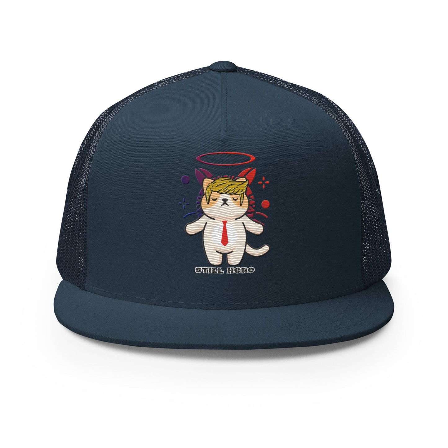New!! Still Here Embroidered Trucker Cap - My Social Cat Bonafide Boutique LLCNew!! Still Here Embroidered Trucker CapHatMy Social Cat Bonafide Boutique LLCNavycaphat