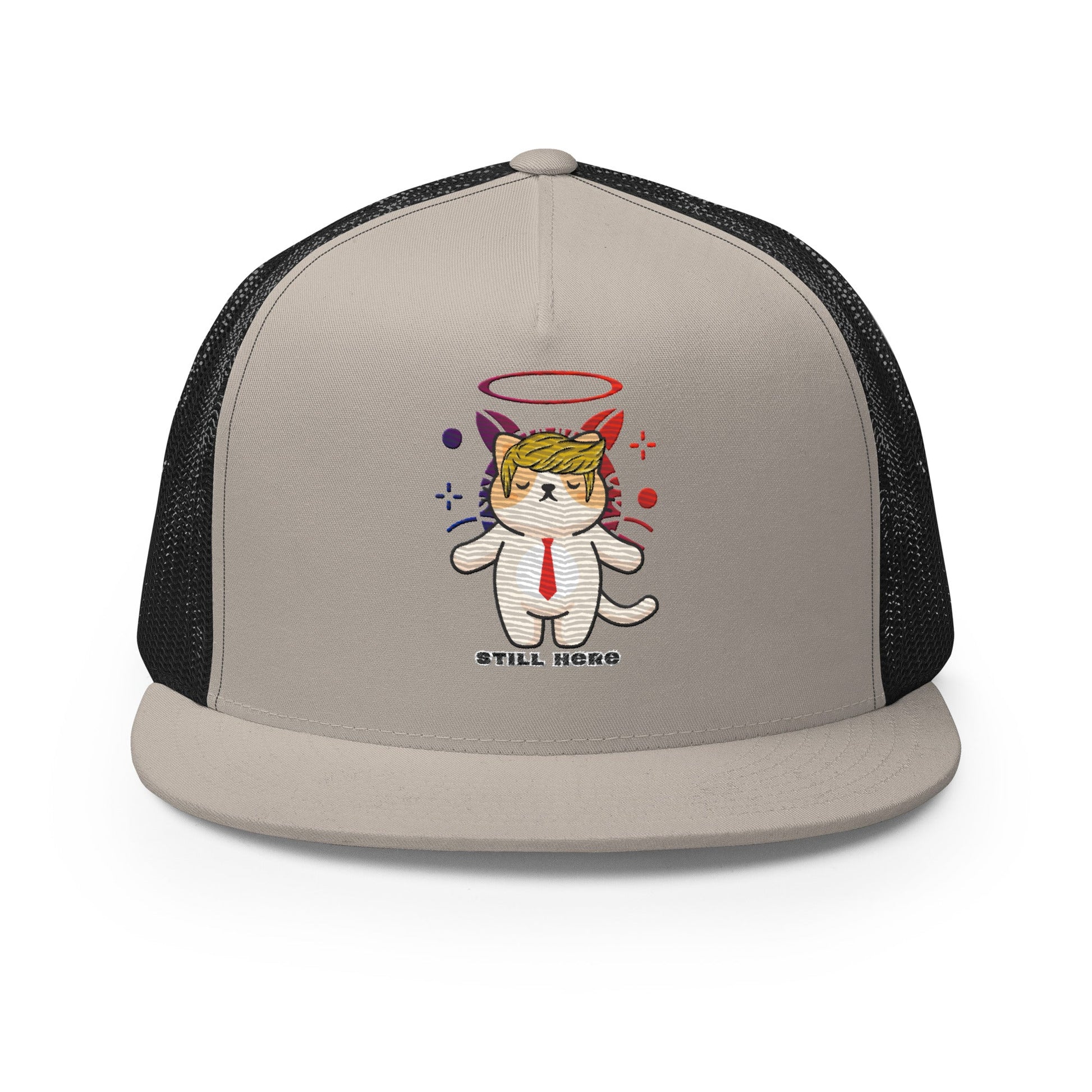 New!! Still Here Embroidered Trucker Cap - My Social Cat Bonafide Boutique LLCNew!! Still Here Embroidered Trucker CapHatMy Social Cat Bonafide Boutique LLCSilver/ Blackcaphat