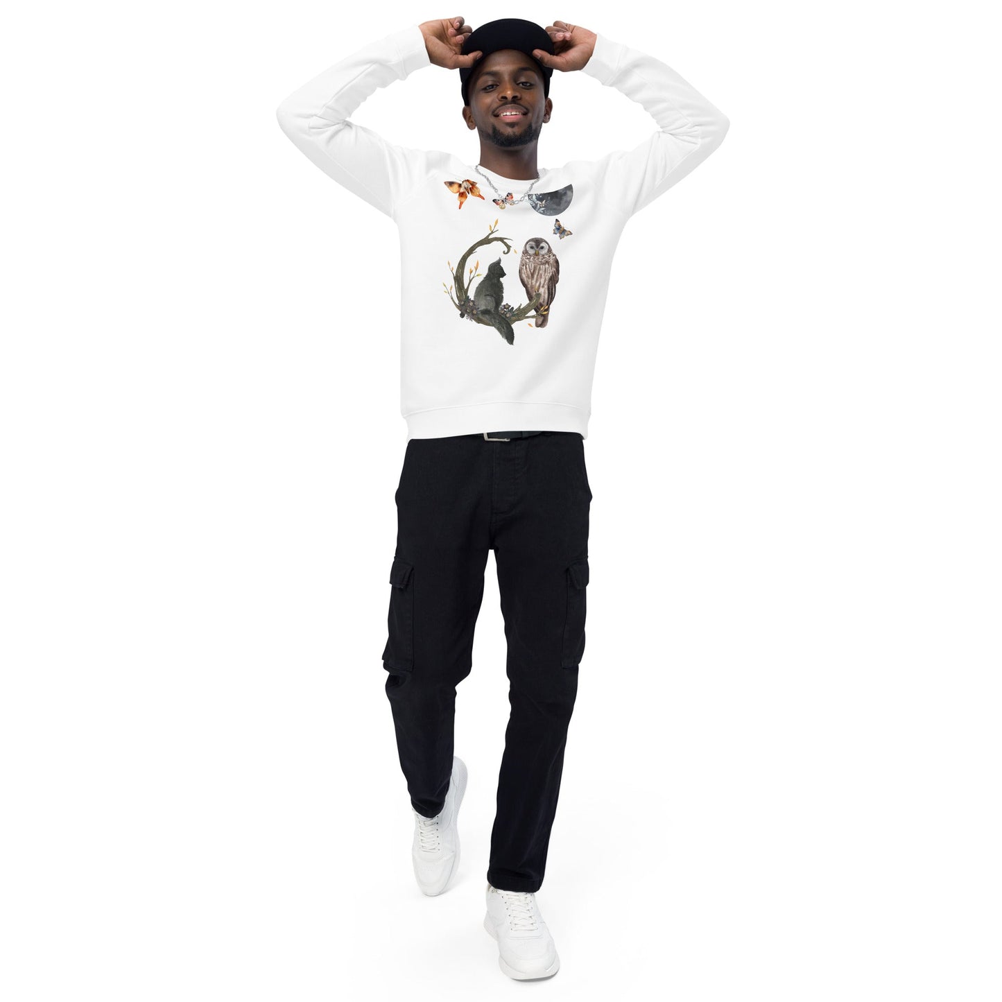 Night Owl Unisex Organic Sweatshirt - My Social Cat Bonafide Boutique LLCNight Owl Unisex Organic SweatshirtSweatshirtMy Social Cat Bonafide Boutique LLCXSmoonnight