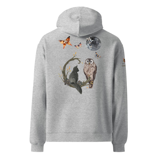 Night Owl Unisex Plush Hoodie - My Social Cat Bonafide Boutique LLCNight Owl Unisex Plush HoodieHooded sweatshirtMy Social Cat Bonafide Boutique LLCShoodienight