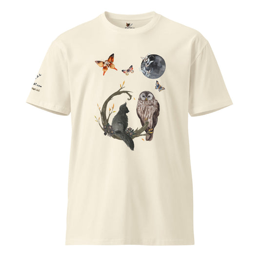 Night Owl Unisex Premium Tee - My Social Cat Bonafide Boutique LLCNight Owl Unisex Premium TeeT-shirtMy Social Cat Bonafide Boutique LLCNaturalSnightowl