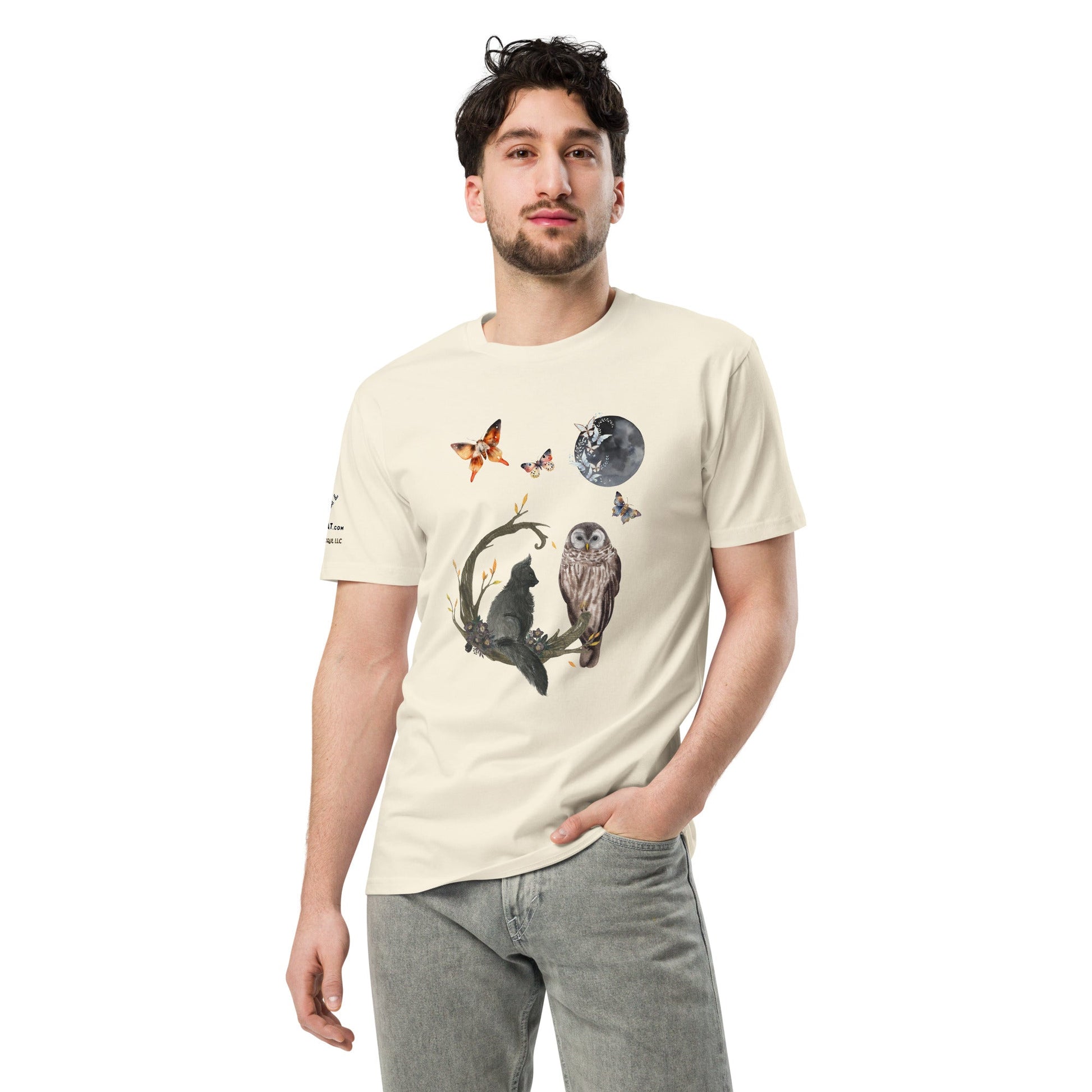 Night Owl Unisex Premium Tee - My Social Cat Bonafide Boutique LLCNight Owl Unisex Premium TeeT-shirtMy Social Cat Bonafide Boutique LLCNaturalSnightowl