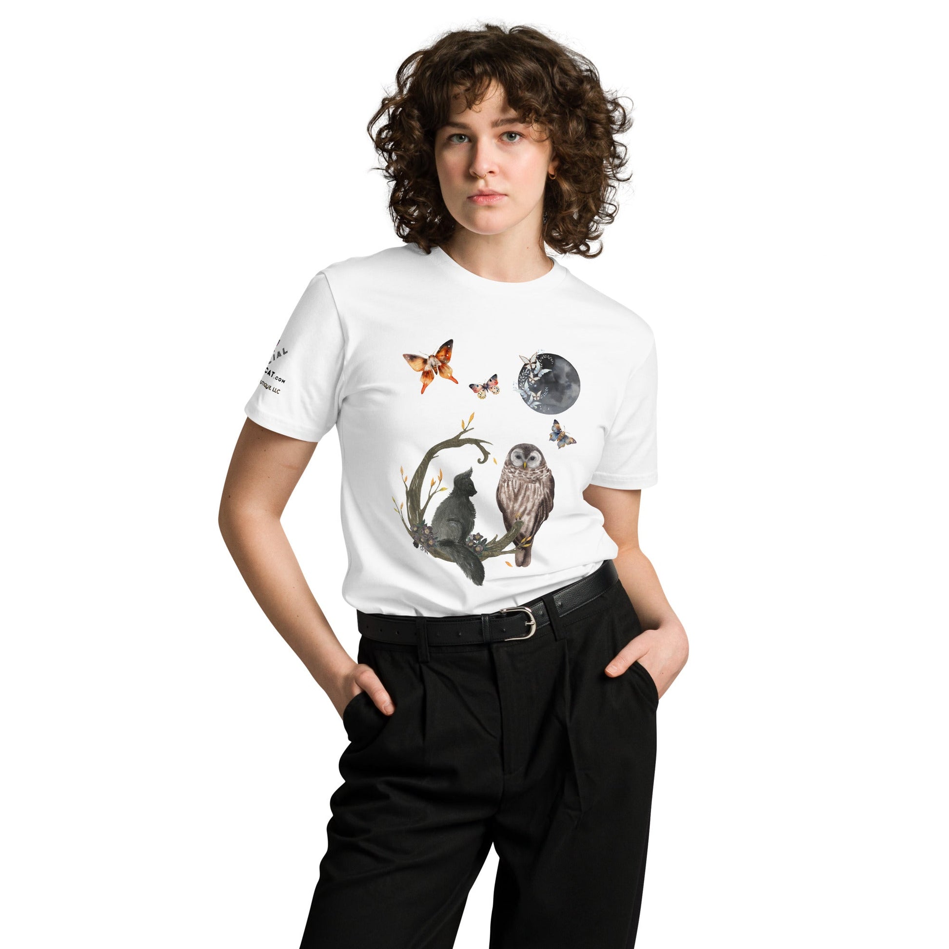 Night Owl Unisex Premium Tee - My Social Cat Bonafide Boutique LLCNight Owl Unisex Premium TeeT-shirtMy Social Cat Bonafide Boutique LLCNaturalSnightowl