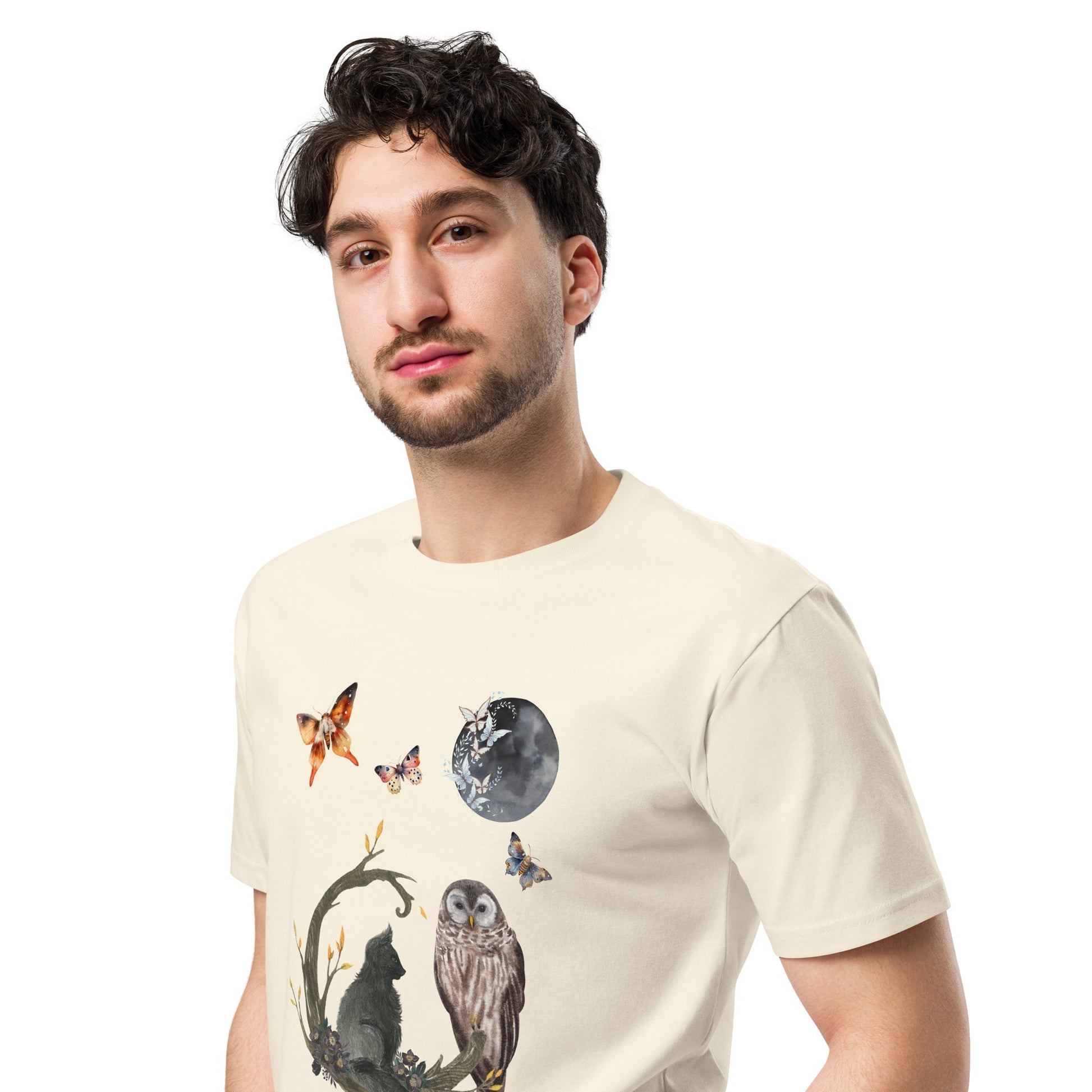 Night Owl Unisex Premium Tee - My Social Cat Bonafide Boutique LLCNight Owl Unisex Premium TeeT-shirtMy Social Cat Bonafide Boutique LLCNaturalSnightowl